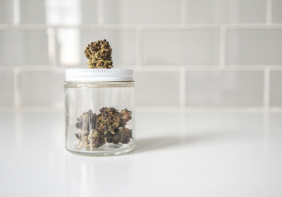 medical cannabis marijuana flower in a jar